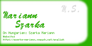 mariann szarka business card